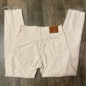 Levi's 501 Women's Light Pink Ankle Jeans